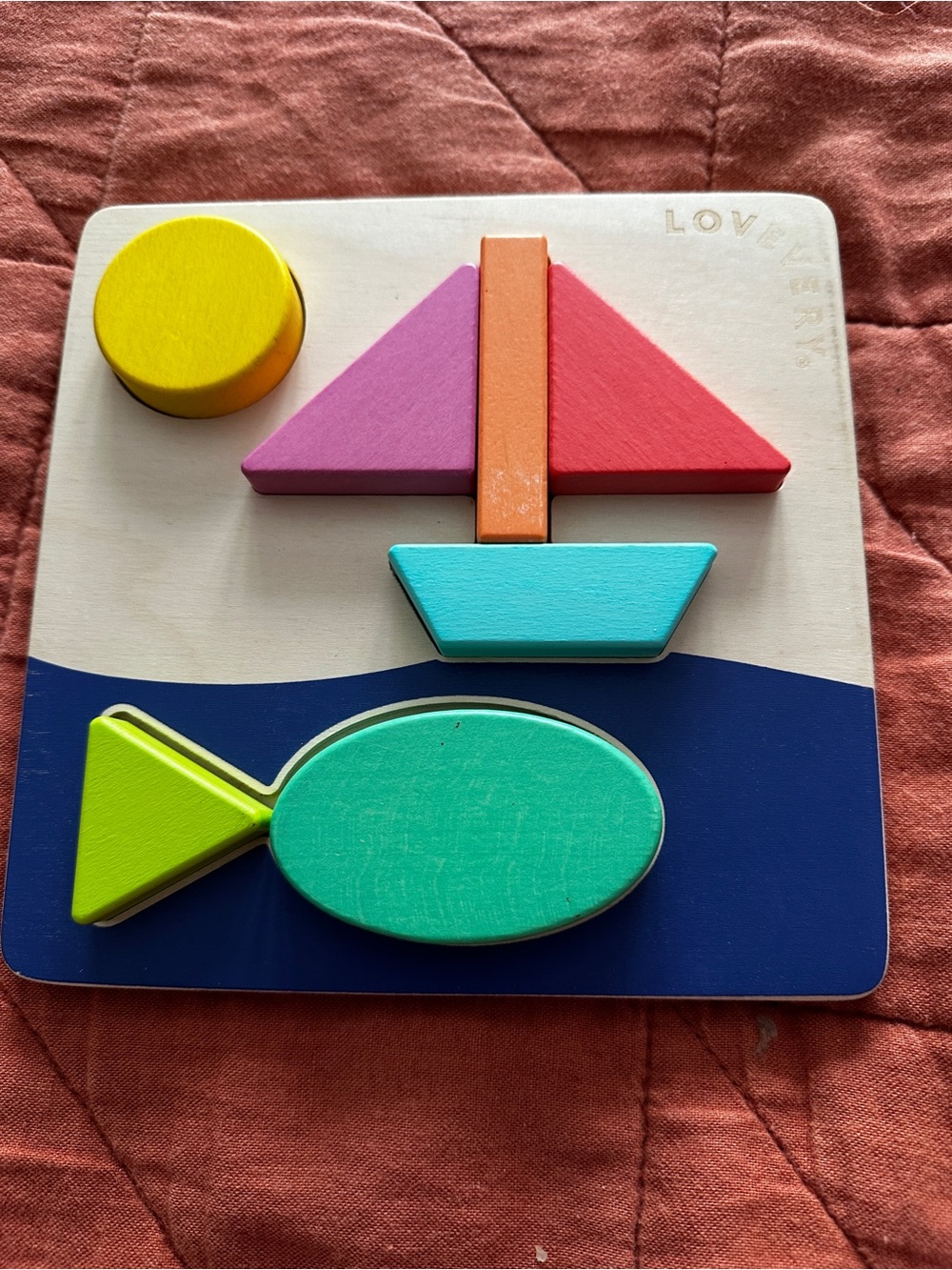 Wooden Sea Shape Puzzle - Colorful Boat & Fish